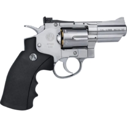 Revólver De Pressão Co2 2" 4,5mm Niquelado 708S + 5 Cápsulas De Co2 + Esfera De Aço 4,5mm