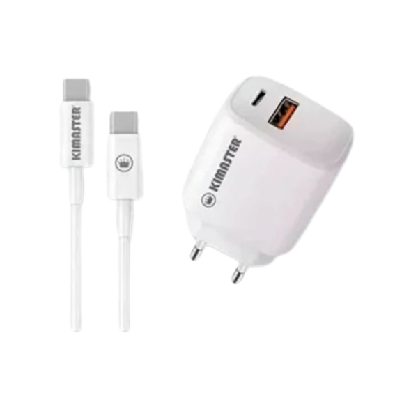 Fonte Doméstica Kimaster Usb + Usb-C Turbo 3.0A - T110