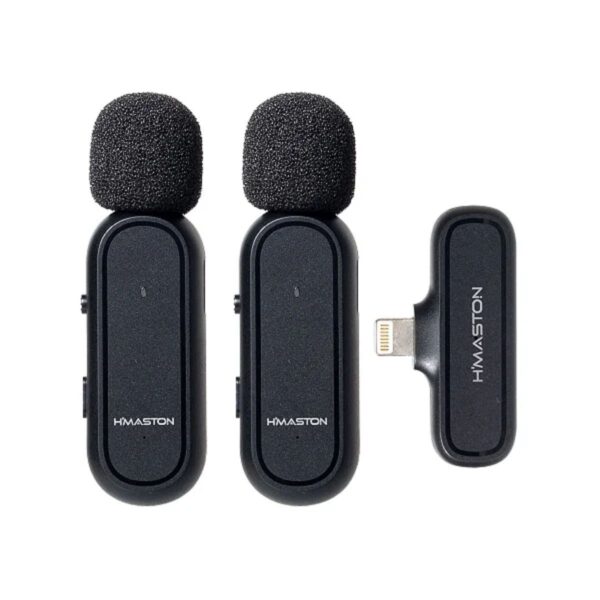 Microfone De Lapela C/ 2 Microfones Wireless Lightning - MK07 - Hmaston
