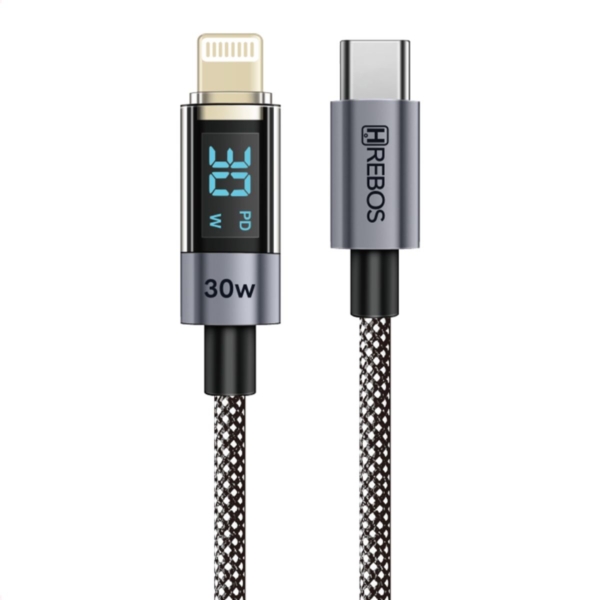 Cabo Carregador Hrebos Tech Led Usb-C/Lightning 30W - CB-371i