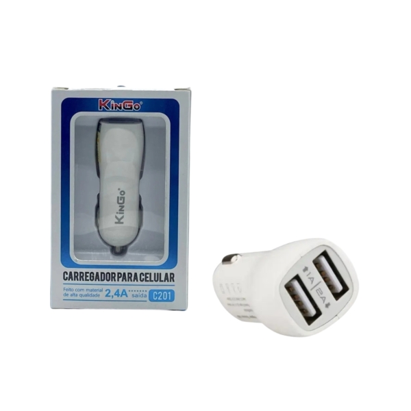 Carregador Veicular Kingo 2.4A - C201 / CRV-182
