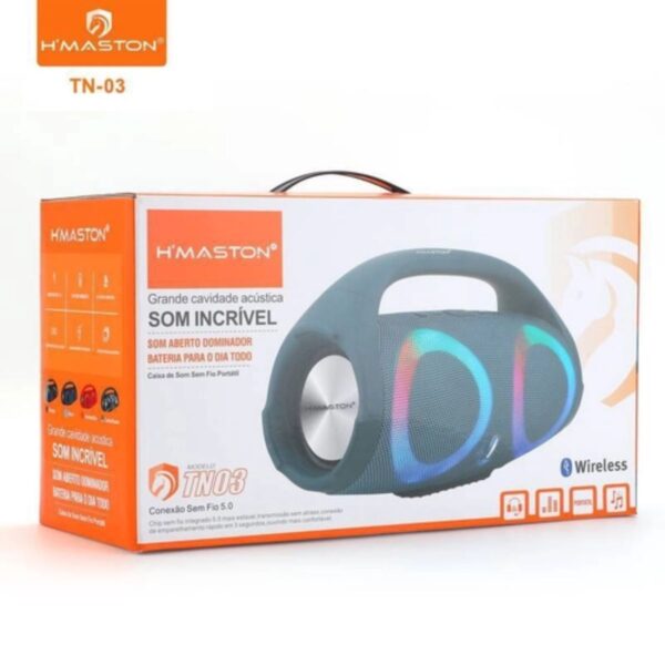 Caixa de Som Bluetooth 80W Rms HMaston 5.0 Sem Fio Portátil - TN03