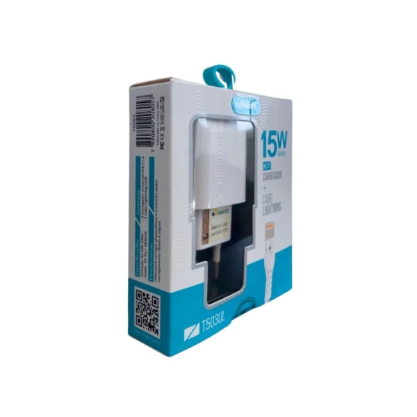 Kit Carregador Celular 3.1A Kimaster Turbo Lightning - T503UL