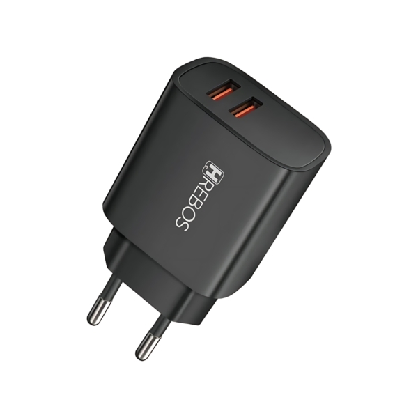 Kit Carregador Celular 2.4A Hrebos 2 USB - Type-C - CRG-214C