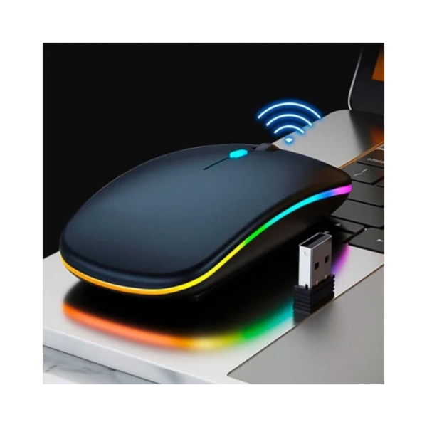 Mouse S/ Fio Recarregável Com Led RGB
