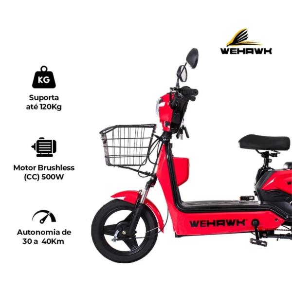 Bicicleta Elétrica 800w VITTE PLUS - Vermelha