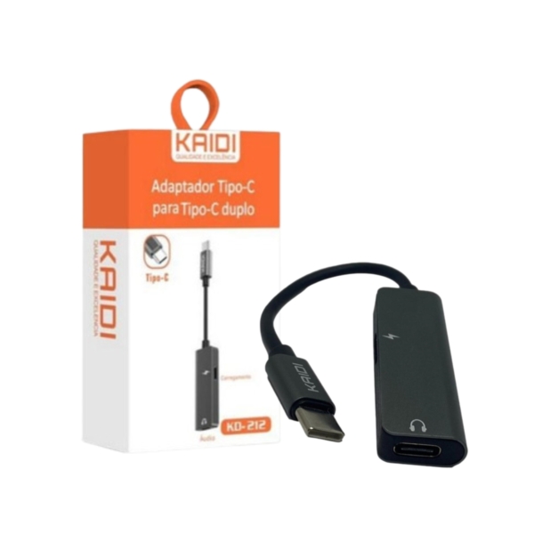 Adaptador Áudio E Carregamento Type-c/Type C - Kd-212