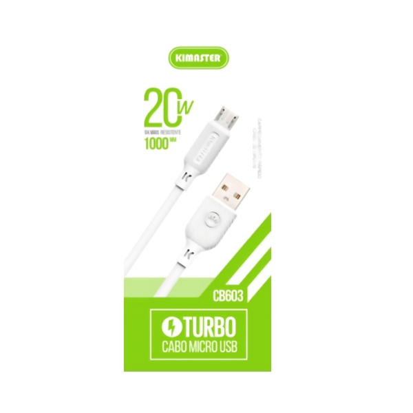 Cabo Carregador Kimaster 1M V8 - Cb603