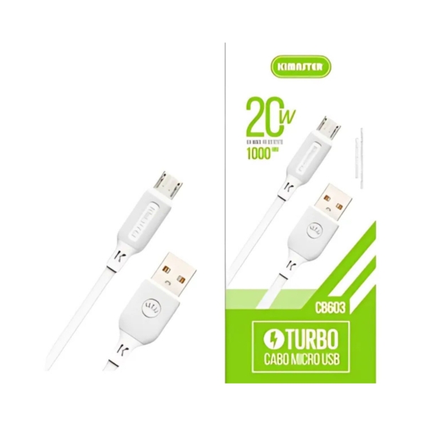 Cabo Carregador Kimaster 1M V8 - Cb603