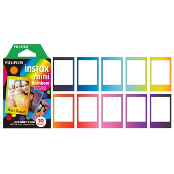 Film Câmera Fotográfica Instax Mini Fujfilm - 10 Fotos Rainbow