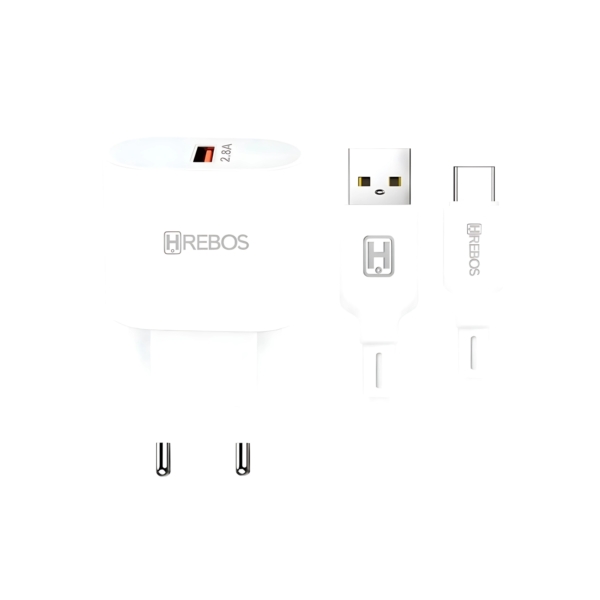 Kit Carregador Celular 3.1A Hrebos Type-C - HS-150C