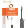 Adaptador Áudio E Carregamento Type-c/Type C - Kd-212