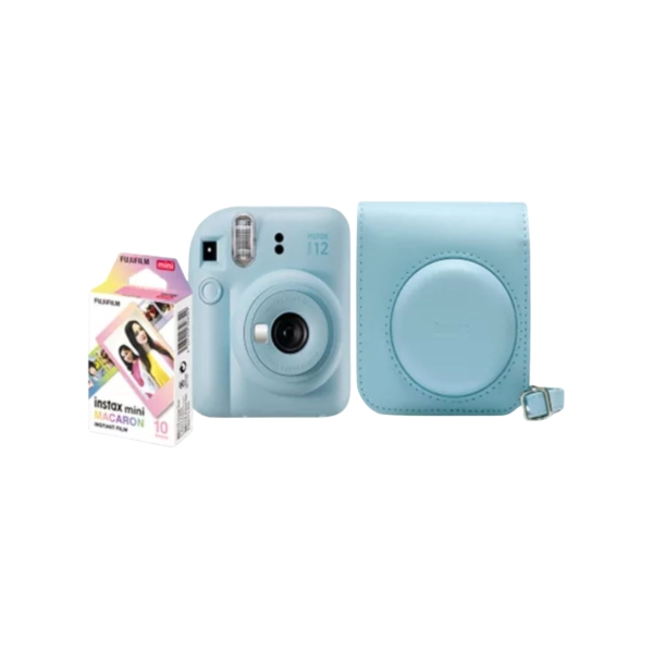 Kit Câmera Instax Mini 12 Bolsa + Filme - Azul Candy