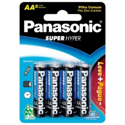 Cartela C/ 8 Unidades de Pilhas Panasonic Aa - 3Shs