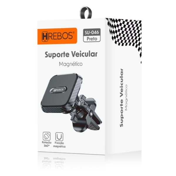 Suporte Celular Veicular Hrebos Magnético - SU-046