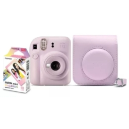 Kit Câmera Instax Mini 12 Bolsa + Filme - Lilás Candy