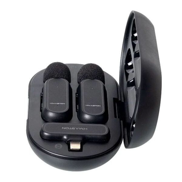 Microfone De Lapela C/ 2 Microfones Wireless Lightning - MK07 - Hmaston