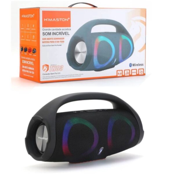 Caixa de Som Bluetooth 80W Rms HMaston 5.0 Sem Fio Portátil - TN03